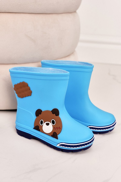 Children's Rain Boots With A Teddy Bear Light Blue