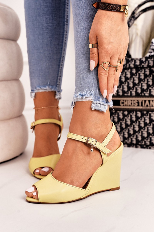 Women's Wedge Sandals Laura Messi 2253 Yellow