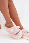 Furry Ladies Slippers Smile Pink Lexira