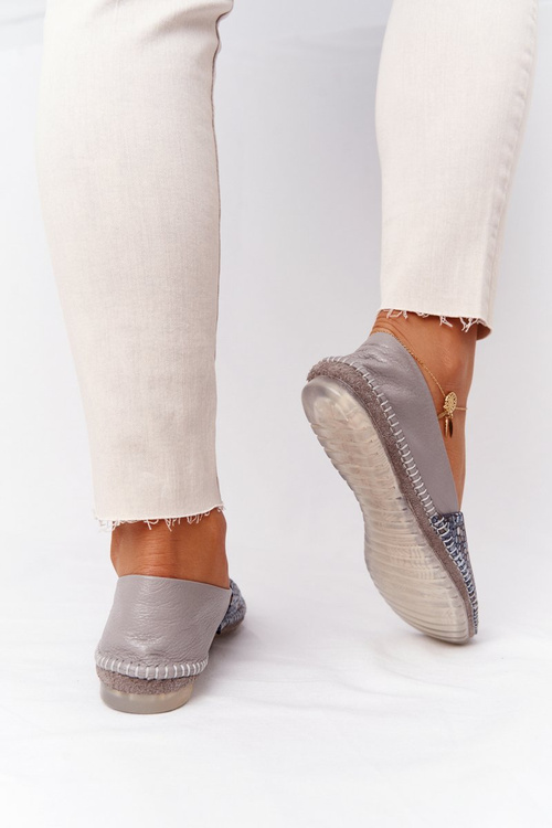 Women's Leather Ballerinas Maciejka 01930-86 Grey