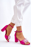 Elegant High Heel Sandals With Crystals Fuchsia Cameron