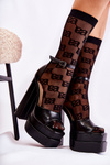 Fashionable Sandals On A High Heel Black Lovelace