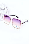 Gold Square Sunglasses Violet-Yellow Ombre