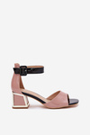 Lacquered Women's Sandals On Heel Nude Zennia