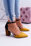 Women's Leopard Printed Stiletto pumps Yellow Ferri