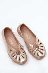 Flat Ballet Shoes Made Of Natural Leather Zazoo 10179 Gold