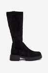 Women's boots from eco suede black Oceana