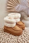 Snow Boots Kids With Fur And Pattern Camel Melefia