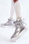 Women's Fashionable Lace-up Snow Boots Silver Carrios