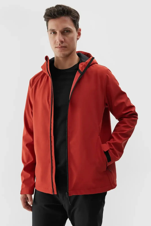 Men's softshell jacket with hood red 4F 4FWAW24TSOFM283-61S