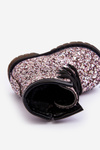Children's Glittery Lined Boots with a Zipper Pink Saussa