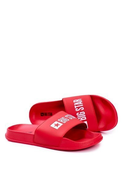 Classic Men's Slides Big Star Red Eco Leather GG174932