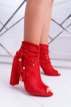 Women's Stiletto Boots Suede Red Corinne