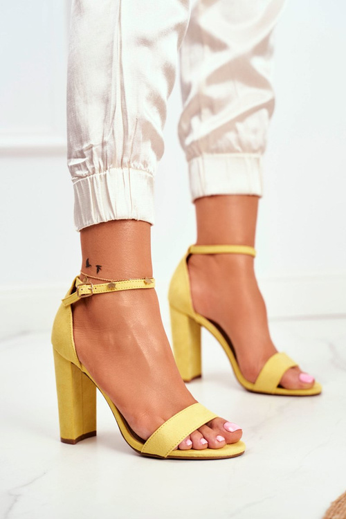 Women's Stiletto Sandals Suede Yellow Anastasie