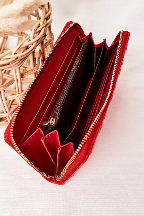 Large Quilted Women's Wallet Red