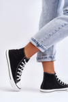 Women's Classic High Top Sneakers Black and White Remos