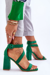 Women's Suede Heel Sandals Green Lanes