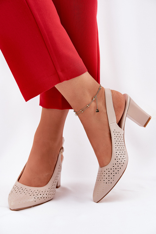 Cutout Sandals With Pointed Toes On A Heel Beige Sergio Leone SK163