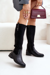 Women's Warm Knee-High Boots With Zipper Black Ivasira