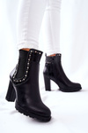 Stiletto Booties With Rhinestones Black Wissey