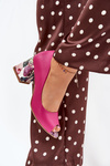Leather pumps with decorative heel Fuchsia Lewski Shoes 2608/K