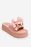 Slippers With A Bow And A Teddy Bear Light pink Suzy