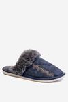Men's Warm Slippers With Fur Navy Aron 