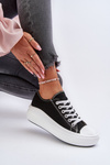 Women's sneakers on chunky platform black Amyete