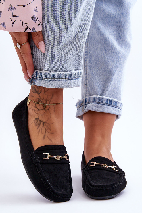 Women's Classic Suede Loafers Black Corinell