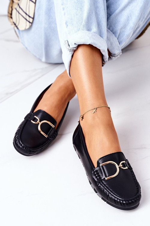 Women's Leather Loafers Black Downtown