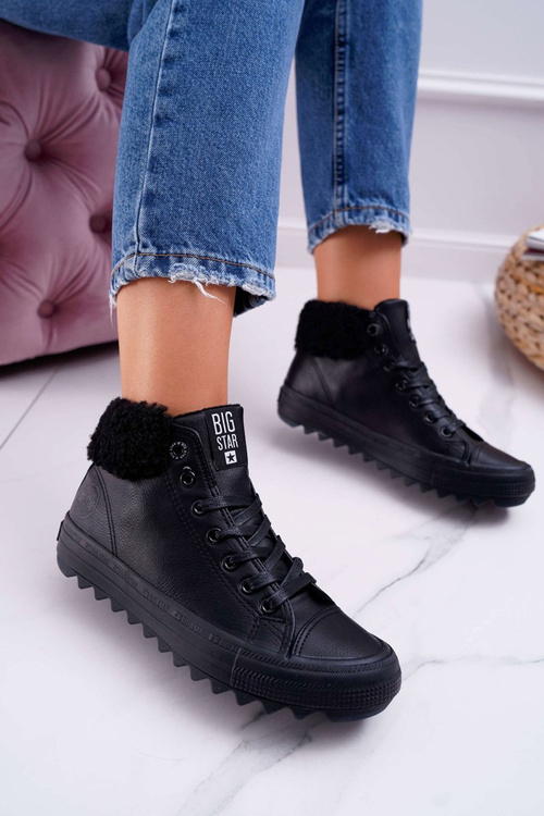 Women's Sneakers Big Star High Warmed Black EE274145