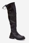 Women's Knee High Boots with Laces Black Rylissa