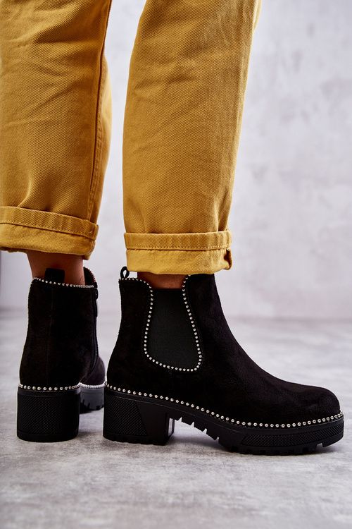 Women's boots with studs Black Afaries
