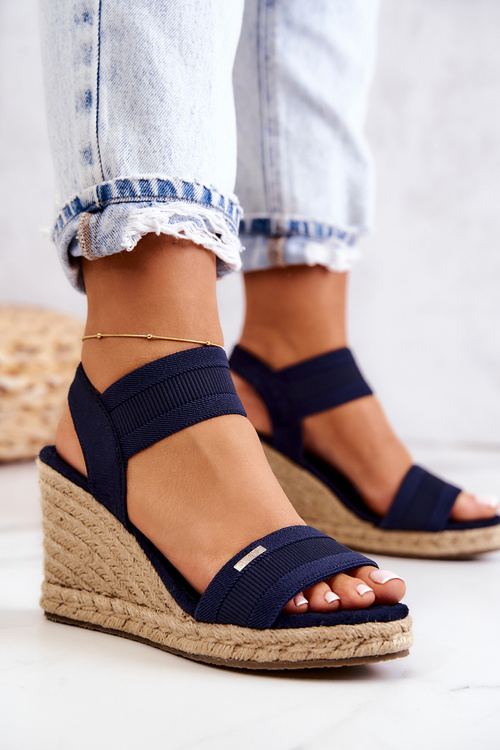 Women's Sandals On Wedge Big Star JJ274977 Navy blue