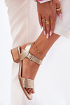 Leather Ladies Sandals With Heel Maciejka N6802-25 Gold