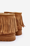 Children's Snow Boots with Decorative Fringes Camel Nimia