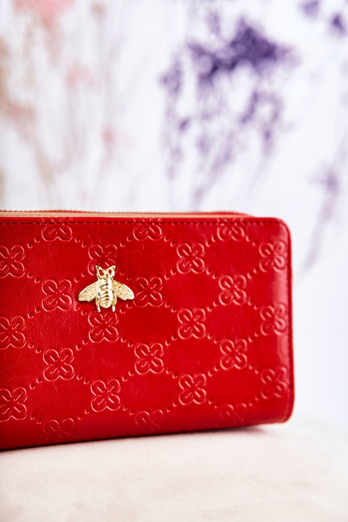 Women's Large Wallet With Ornament Red Fabio