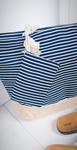 Beach Large Navy Blue Handbag Bag Bag Women's Stripes
