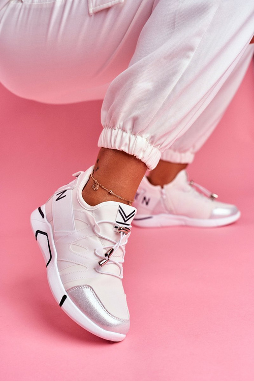 Sporty Women's Zipper & Pull-Up Shoes White Terfin