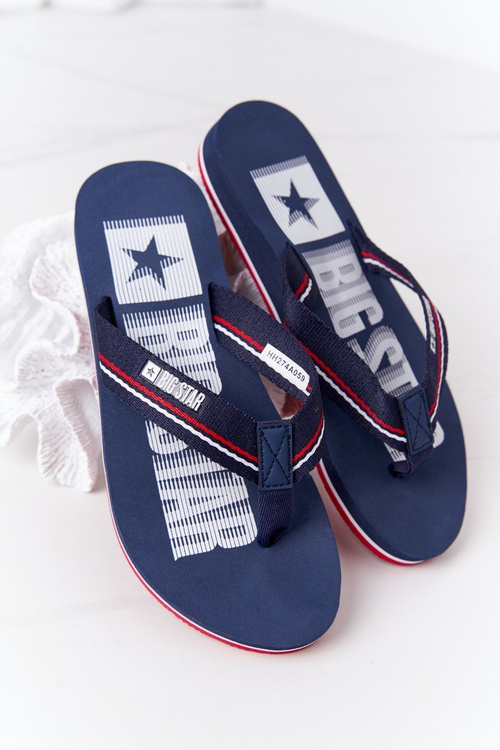 Women's Sliders Flip-Flops Big Star HH274A059 Navy