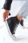 Leather Wedge Sneakers Cross Jeans II2R4025 Black