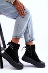Women's Suede Boots On Platform Black Raftera