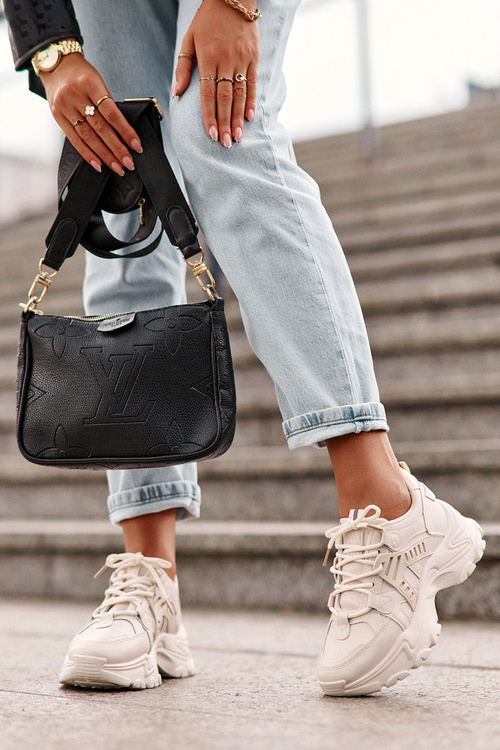 Women's Chunky Sports Sneakers Beige Toderus