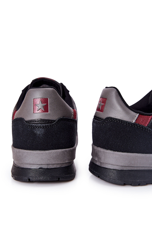 Buty Sportowe Skórzane Memory Foam Big Star Czarne II174084
