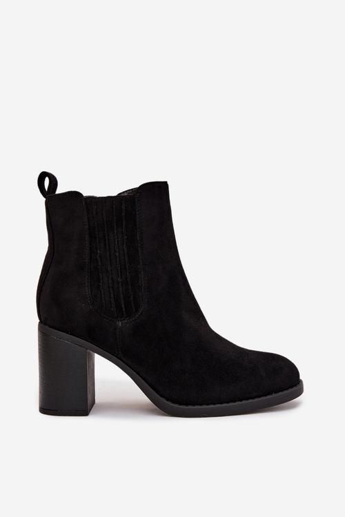 Insulated Women's Boots with Block Heel Black Brevina