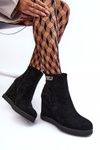 Leather Lined Heeled Boots With Ornamentation Black Vere