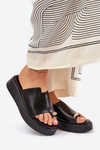Womens Platform And Low Wedge Sandals With Decorative Detail Black Saqesse