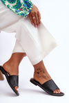 Women's Leather Slippers Black Harmony