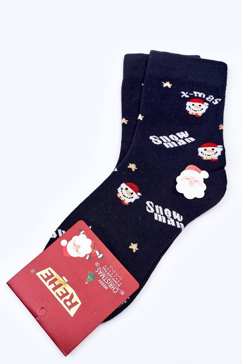 Christmas Cotton Socks SNOWMAN Navy Blue
