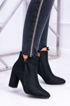 Women's Black Stiletto Boots Suede Egida